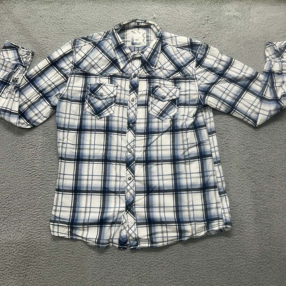 BKE Button Down Shirt Mens Xtra Large Plaid Cowboy Country Western Shirt